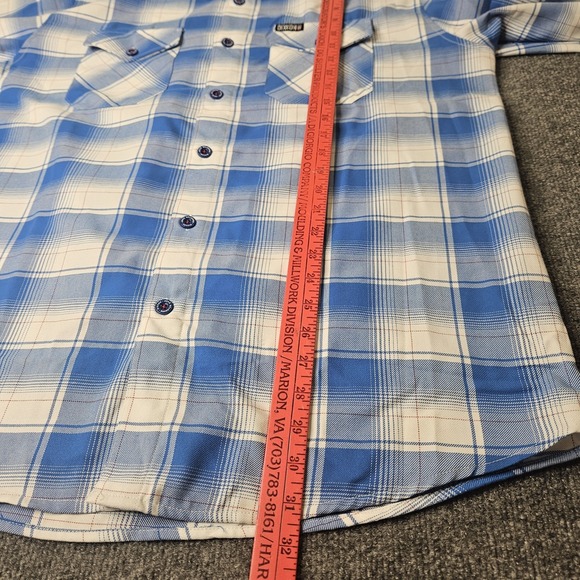 Dixxon X Roadster Shop Mens Flannel Shirt  Size XL Patriotic USA Blue Plaid - Picture 5 of 6